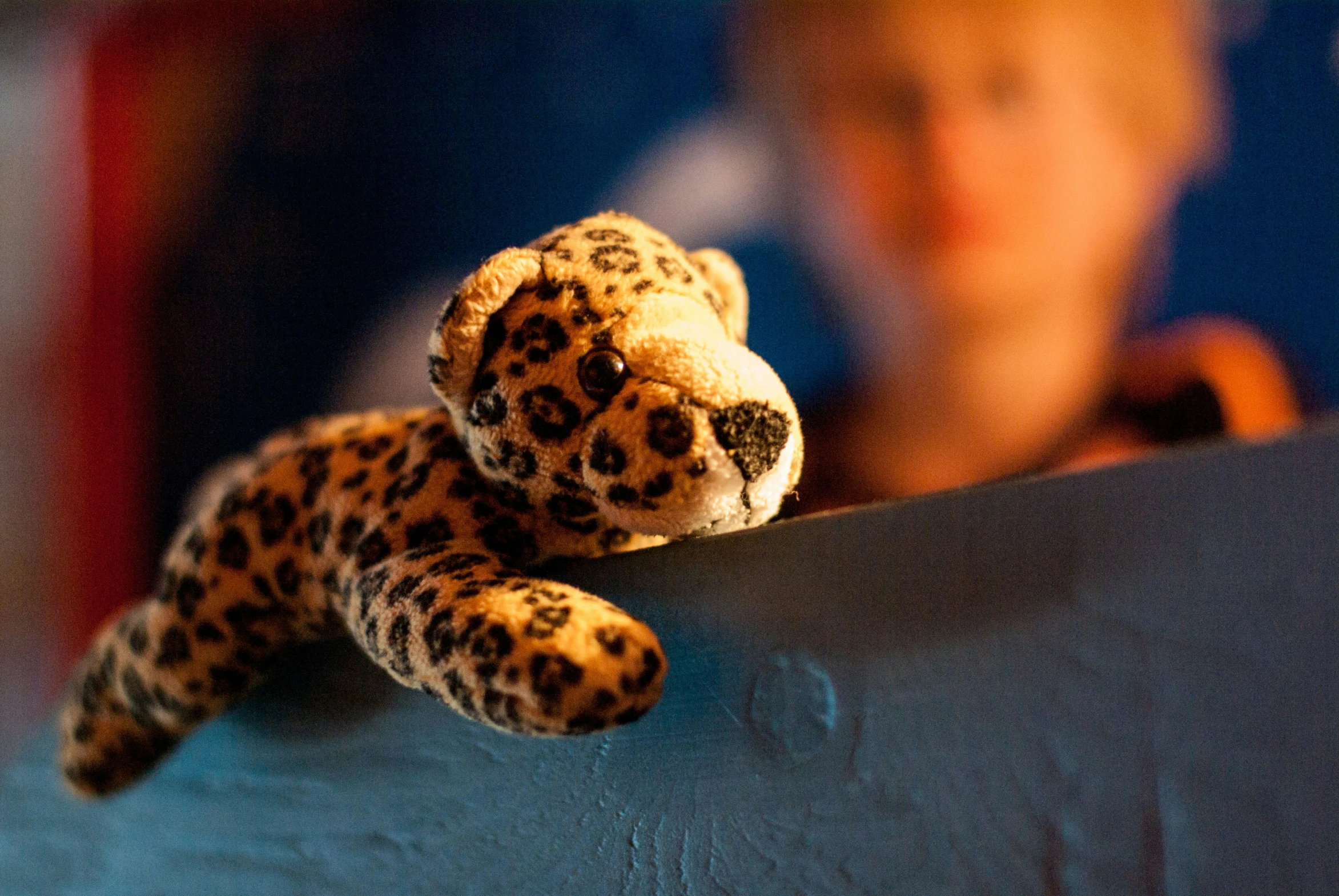 a stuffed animal that is sitting on a couch