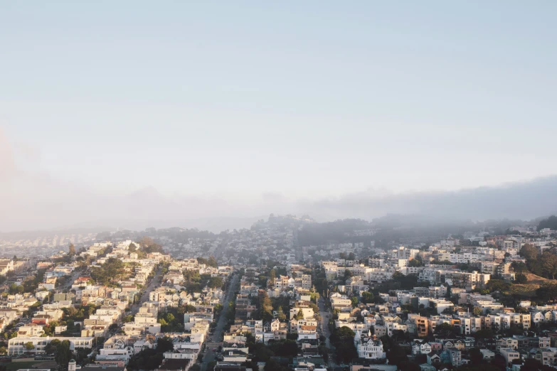 the view from above of an urban city