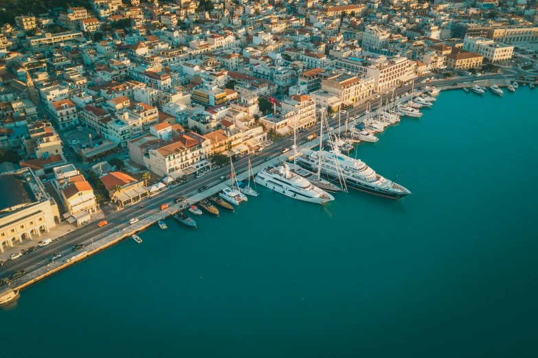 a small boat is docked at a small harbor