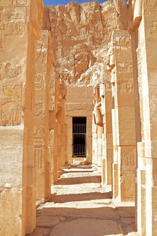 the main street in the ancient city, as well as statues and columns