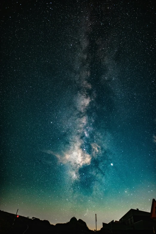 a long exposure of the stars in the sky