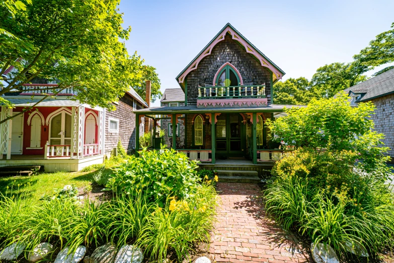 a house with a porch in the front of it