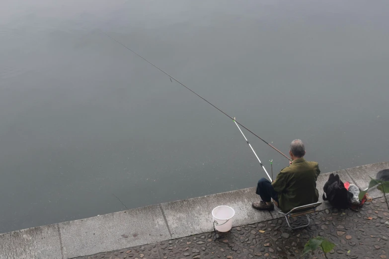 two men fishing together on the river side