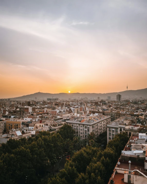 the view from top of the city during sunrise