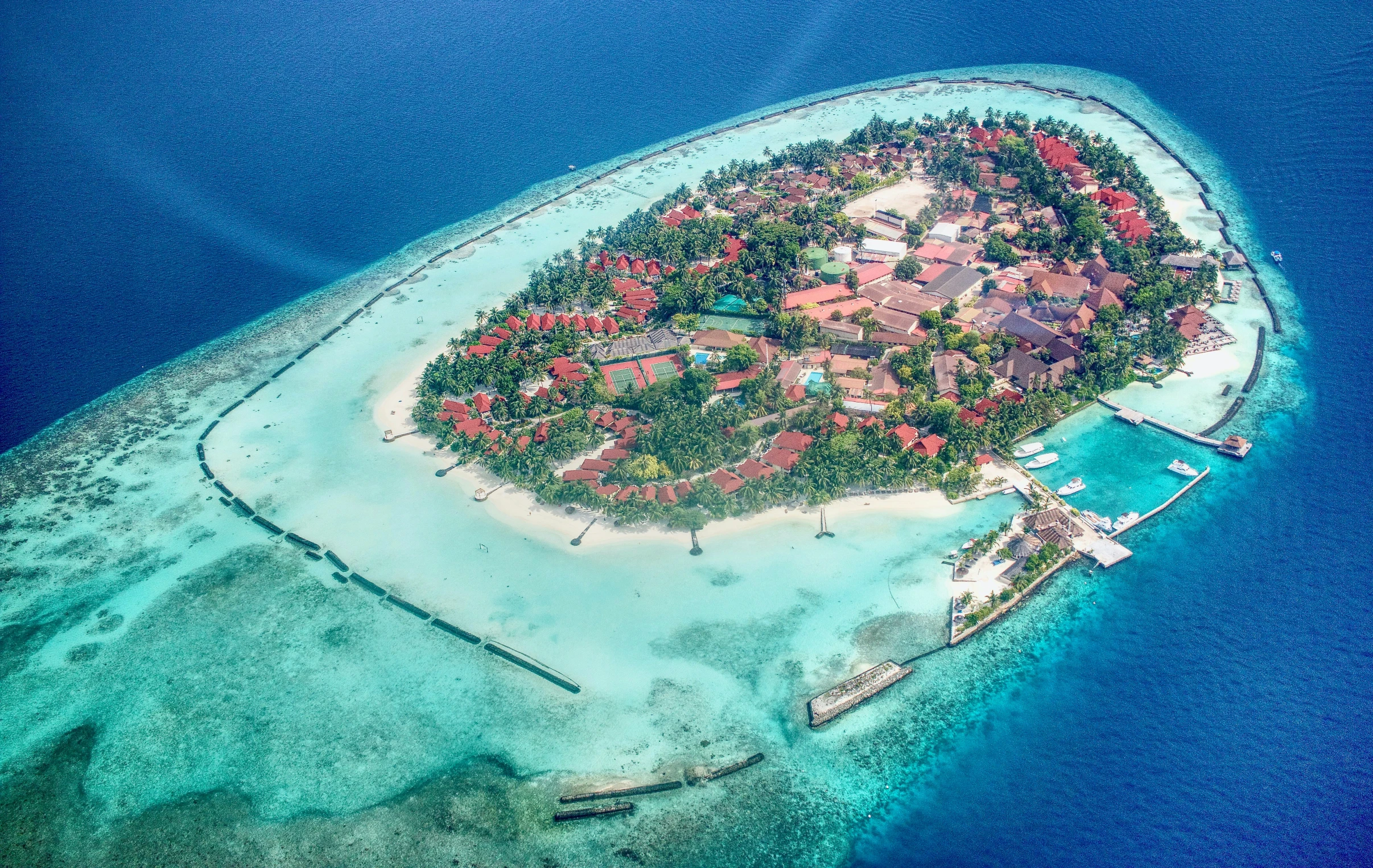 an island in the middle of the ocean