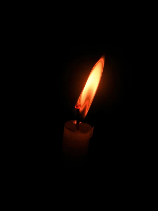 the flame is in a cylindrical type of candle