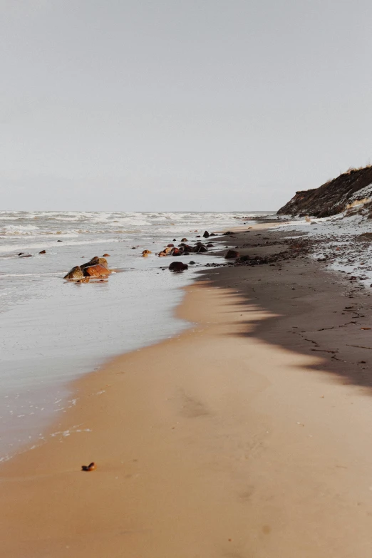 a long sandy beach line in the distance