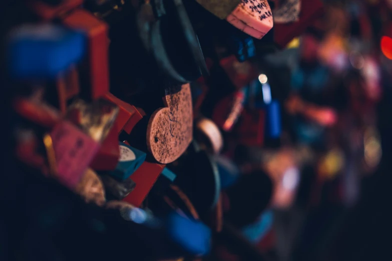 various colored paper chains and scissors on display