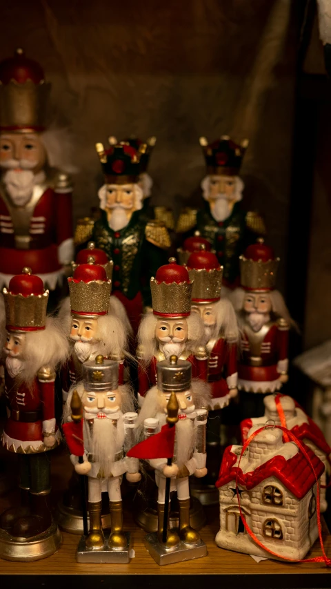 many santa's figurines have been made with various costumes