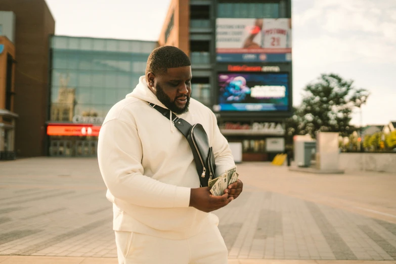 a man that is standing up in the street