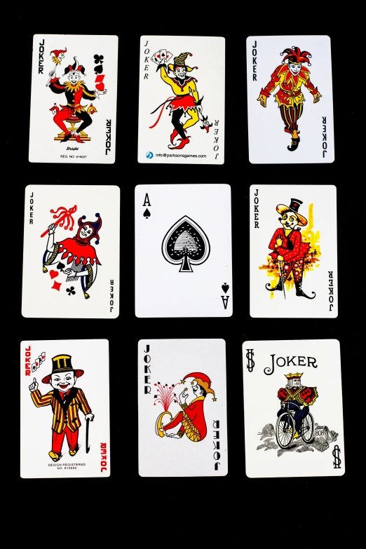 seven card deck of different playing cards with images of children in clothes