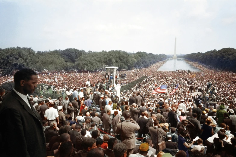 an outside scene with a lot of people