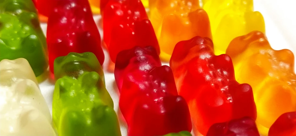 gummy bears that have been sliced on to be filled with liquid