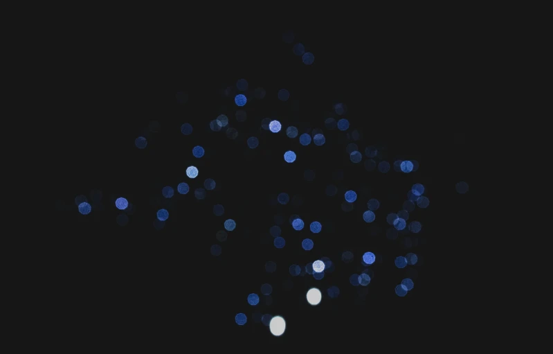 a small bunch of round blue and white lights