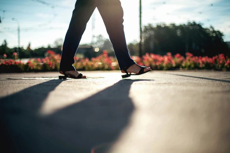 a person is standing in the middle of the road