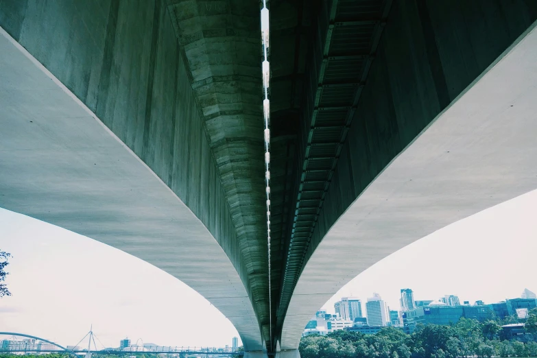 there is a bridge over looking the water