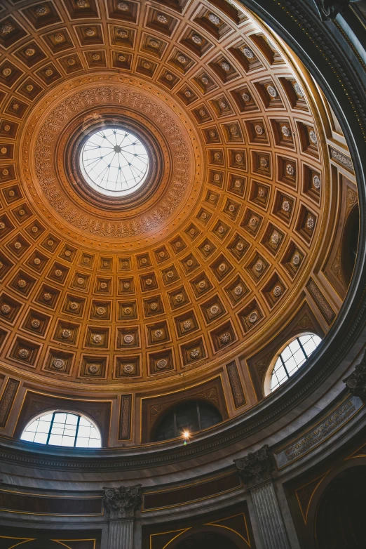 there is a large dome with two windows in the middle