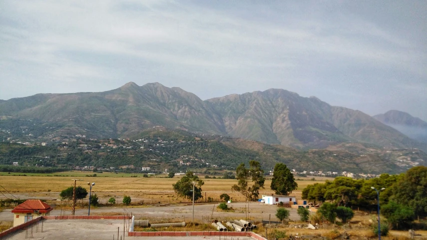 mountains that can be seen in the distance from the road