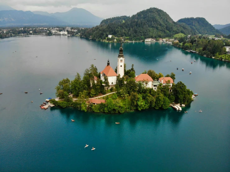 an island with some water surrounding it