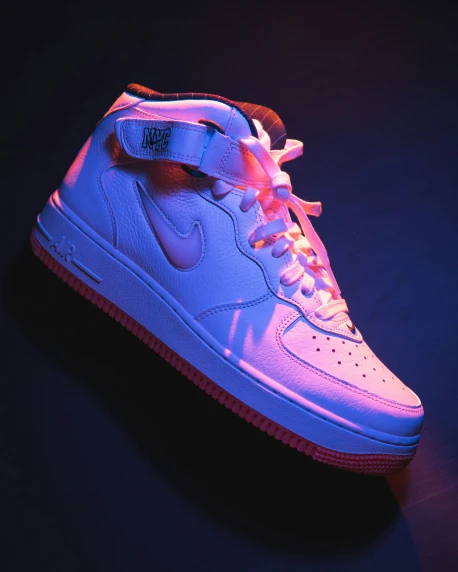 the shoe glows in the dark, and it has red soles