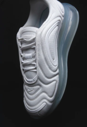 an upper view of a shoe with laces on