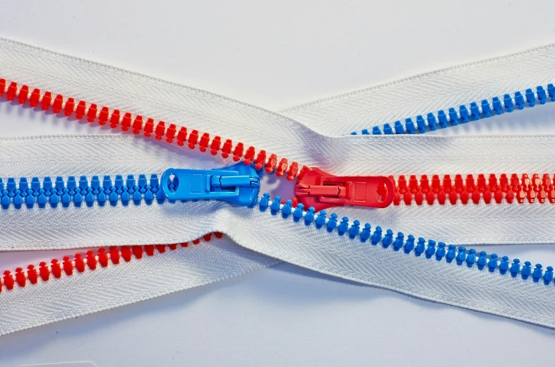 close up of the handles and color zippers