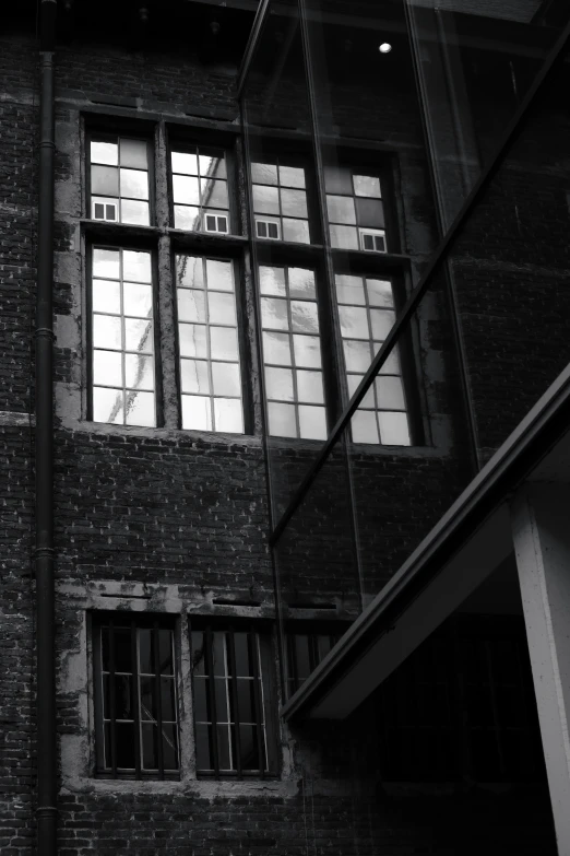 the windows of a building that have been boarded