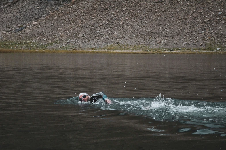 a person in the water on their back