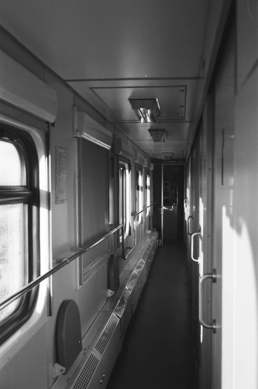 this is an old po of the inside of a train car