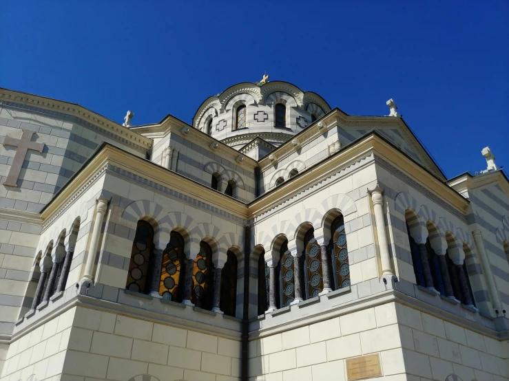 a view of a building with an ornate design