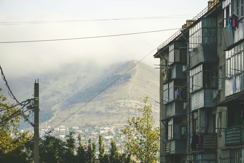 the hills are covered in a thick cloud