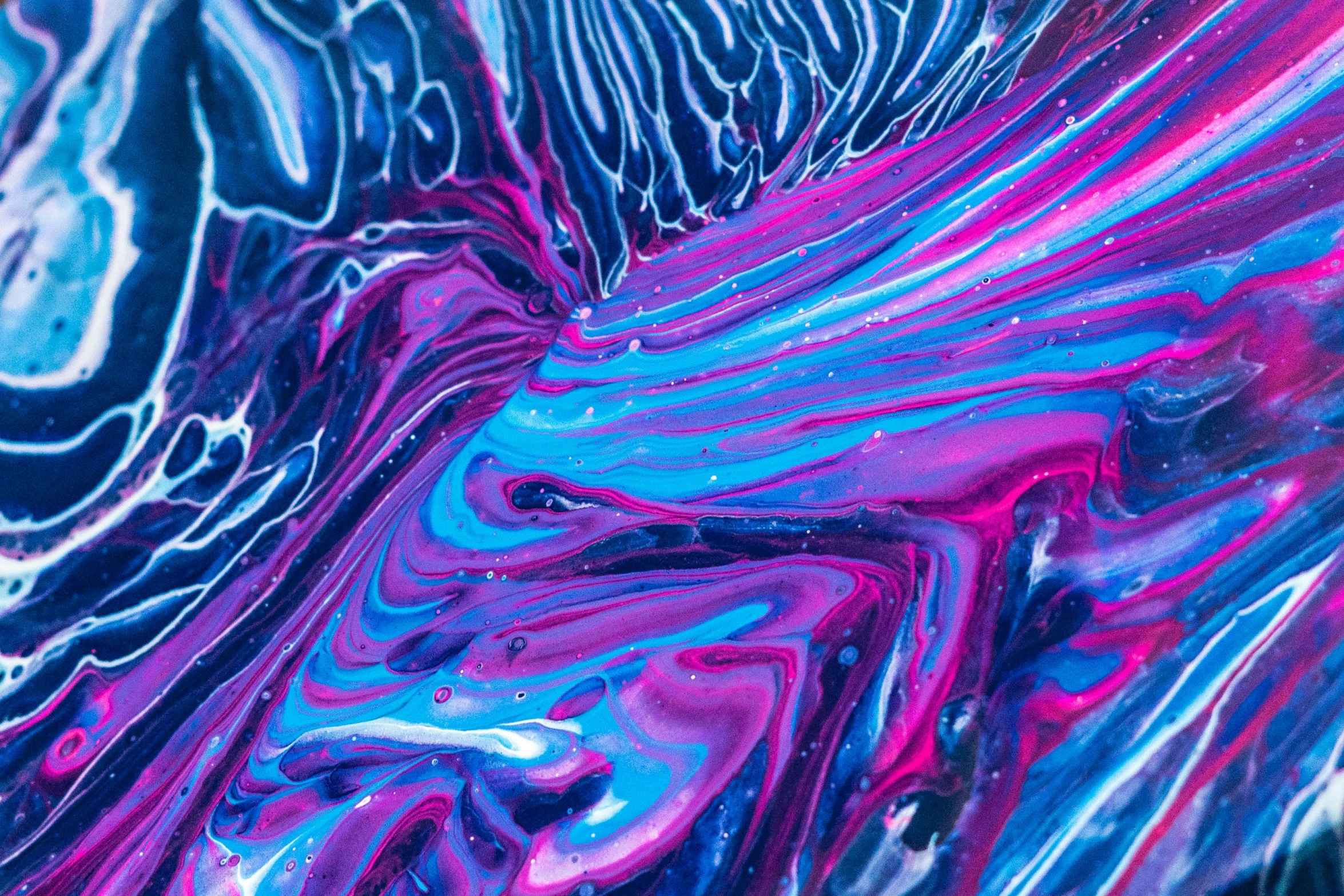 blue and pink fluid painting with a pattern