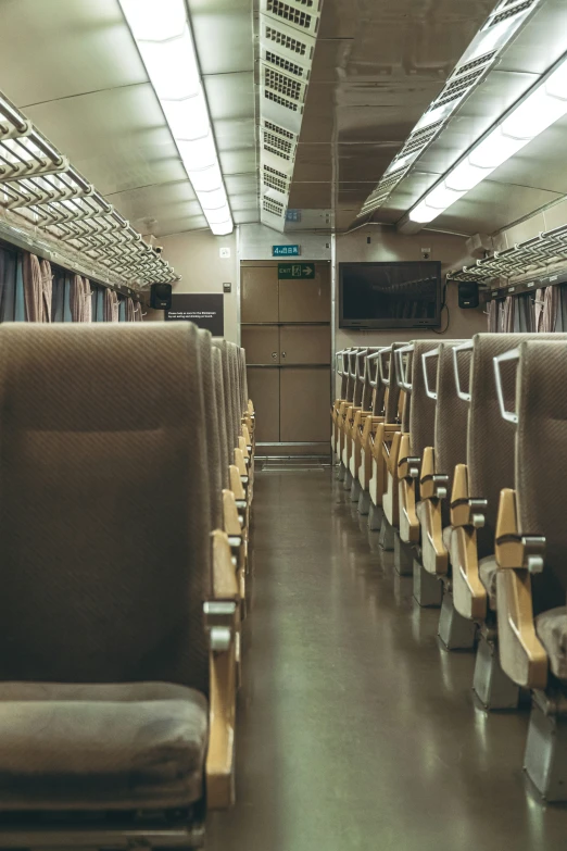 a view from the front seat of a train showing the closet