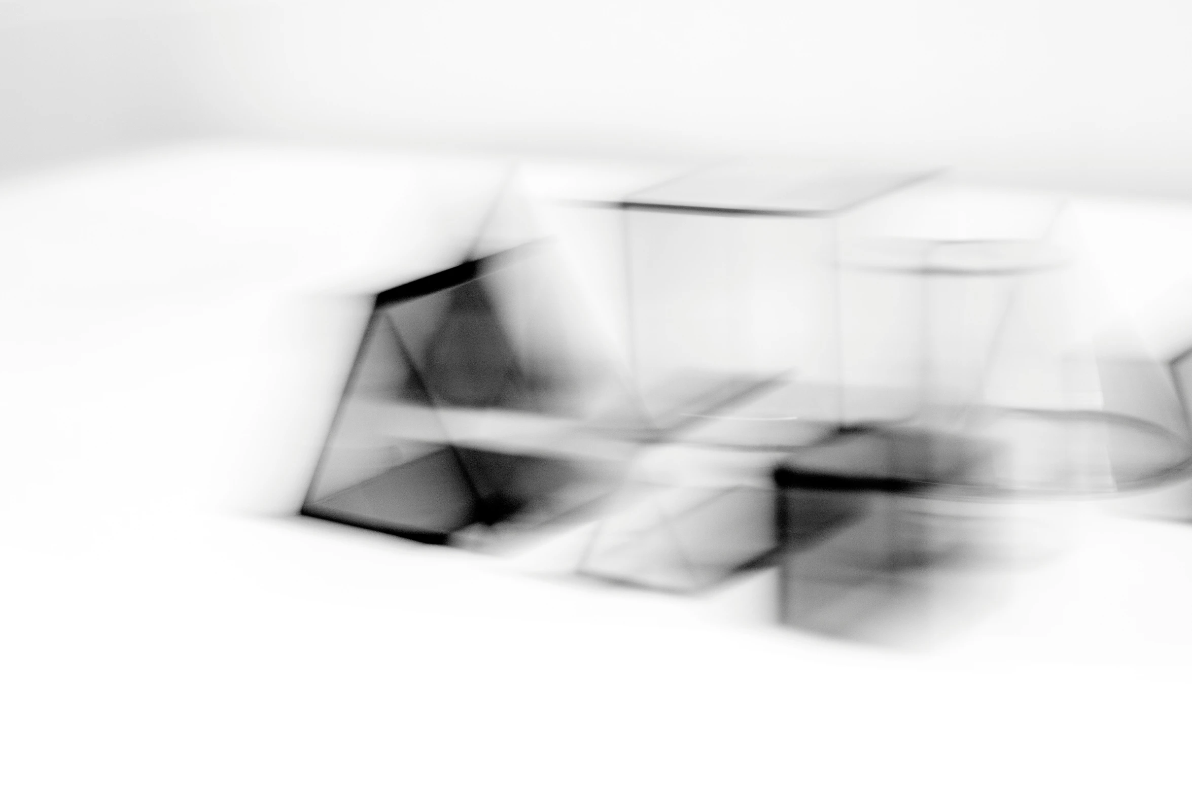 blurry pograph of an artistic cube
