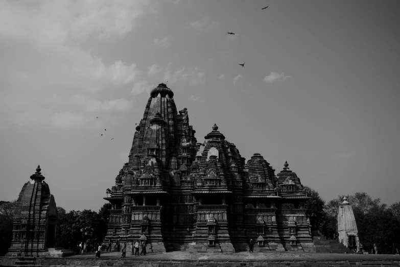 this is a black and white po of temples