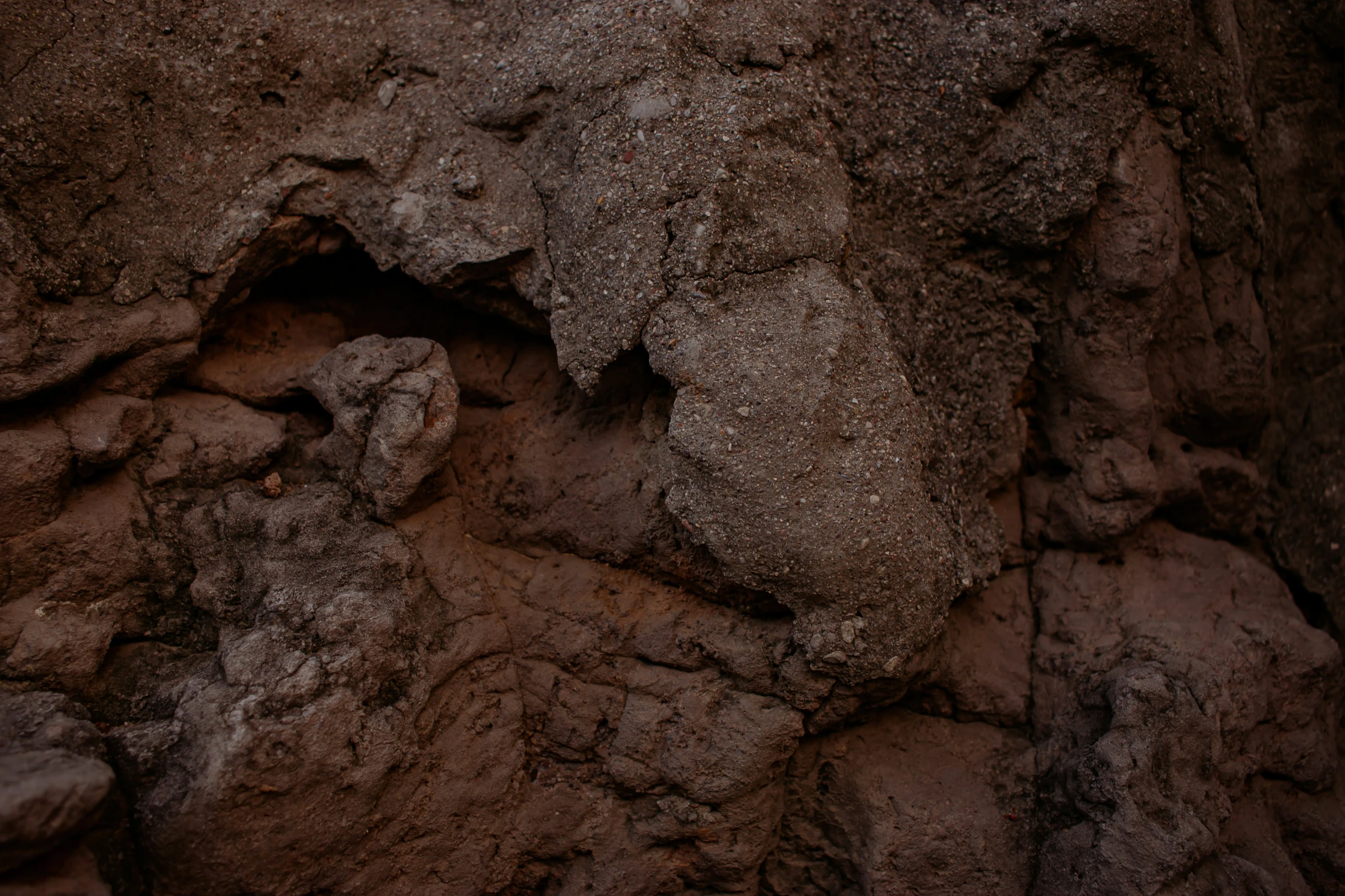 a group of rocks with animals in the middle