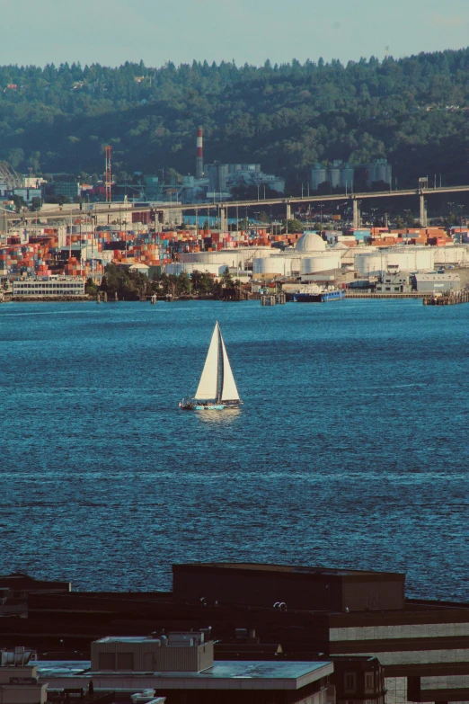 a white sailboat on a large body of water