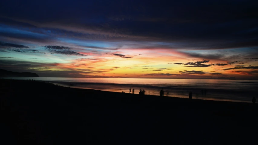 a beautiful colorful sunset on a beach