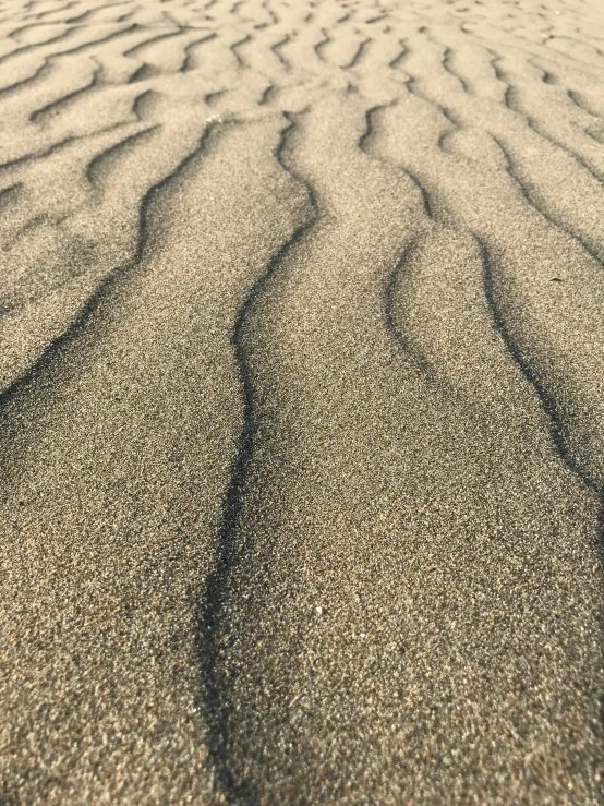 the view from behind of the sand and wave patterns
