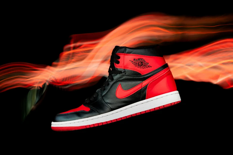 the nike air jordan is in fire on black