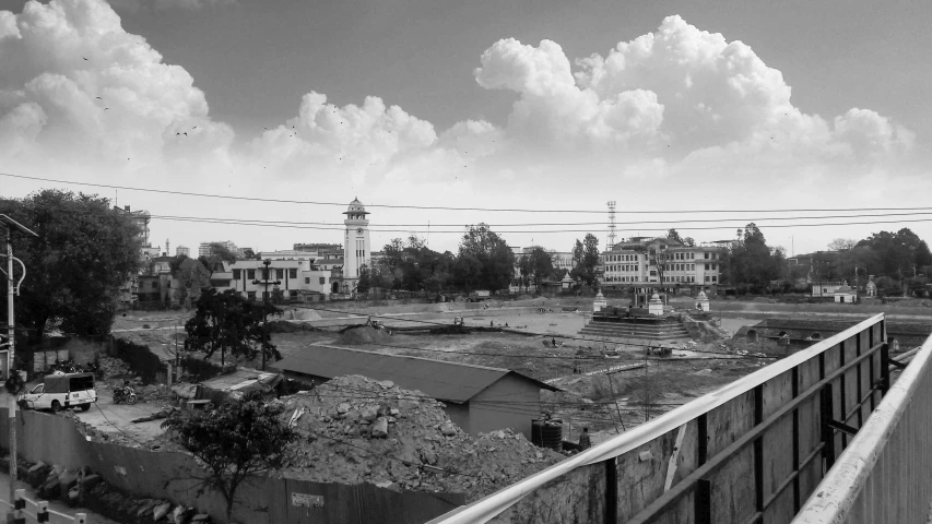 an abandoned city, that's on the side of a bridge