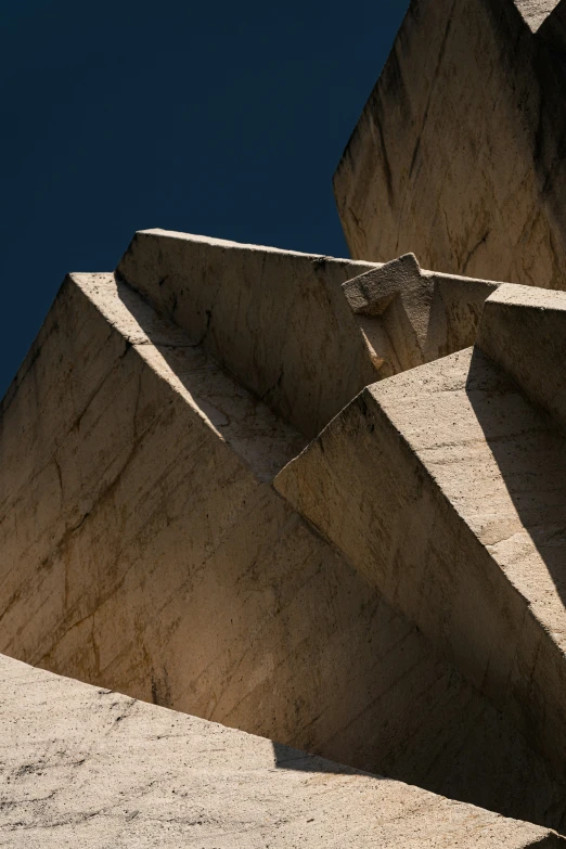 closeup of concrete steps made to resemble mountains