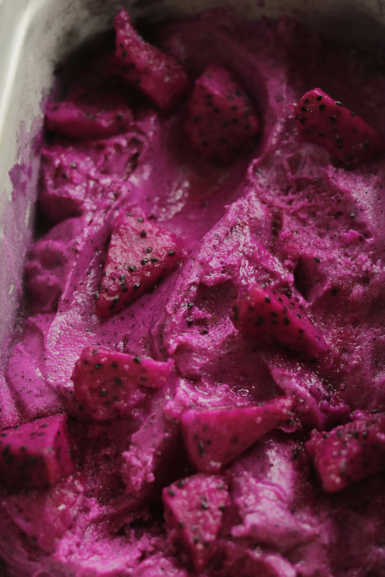 some sort of sweet food that looks like berry ice cream