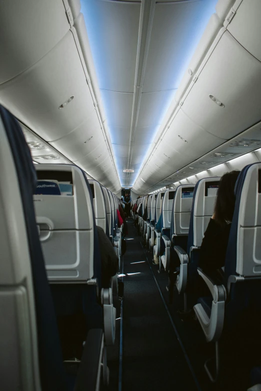 this is an image of the interior of a commercial airplane