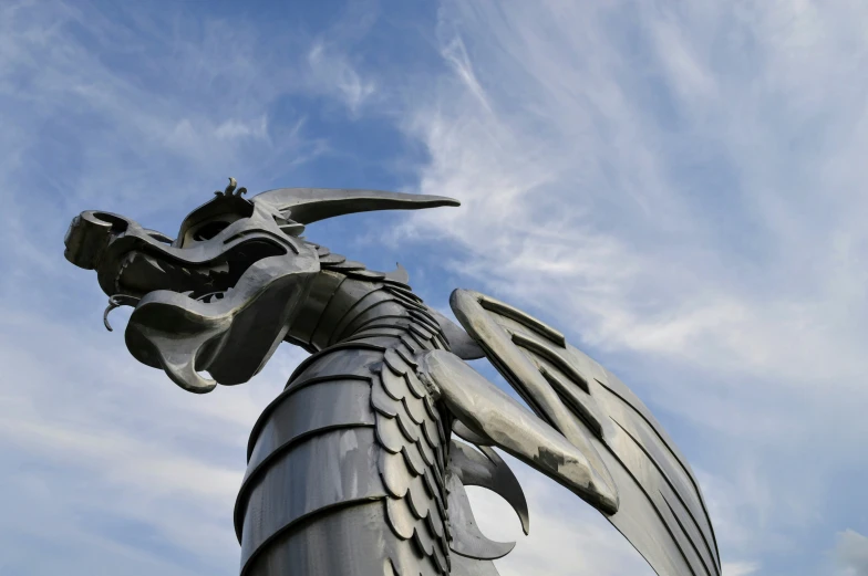 a statue is shown with wings outstretched