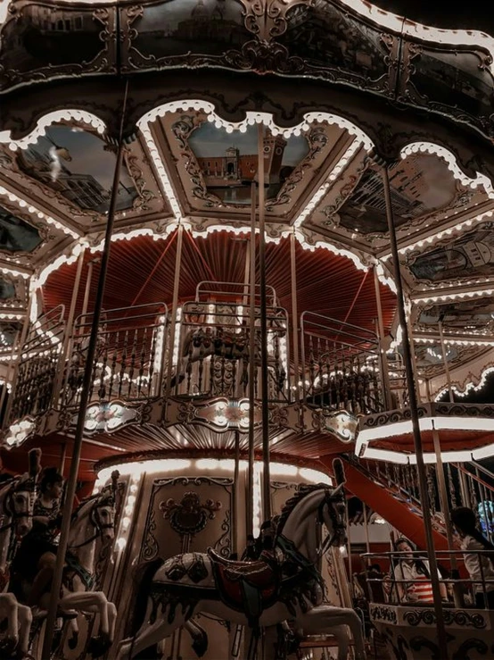 a carousel filled with lots of bright lights