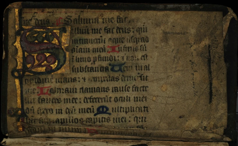 an old medieval mcript with some writing on it