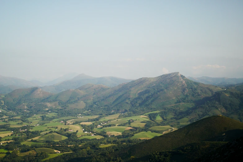 a landscape s taken from above of the valleys and valleys in the mountains