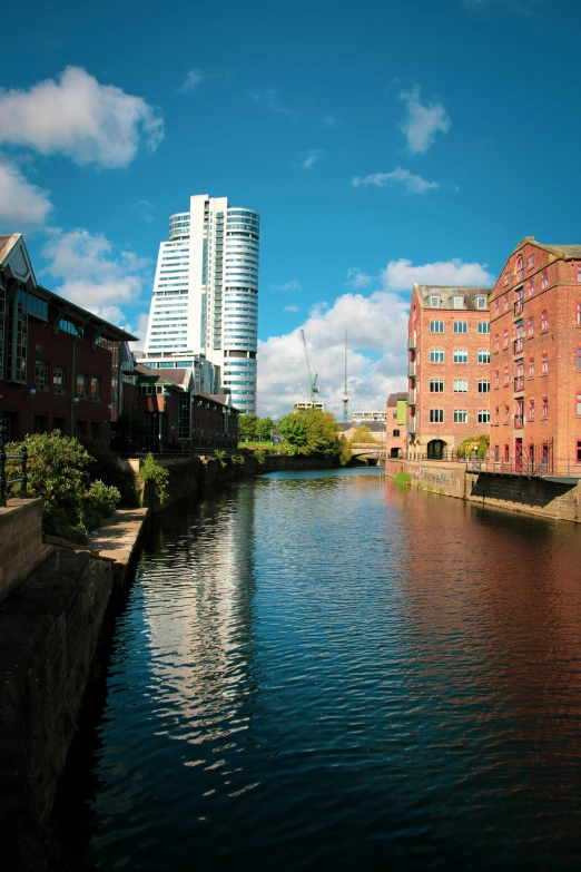 the water is clean and still connected with buildings