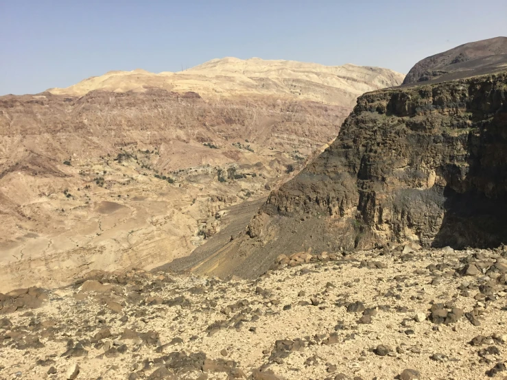 a mountainous area covered in rocks and desert like terrain